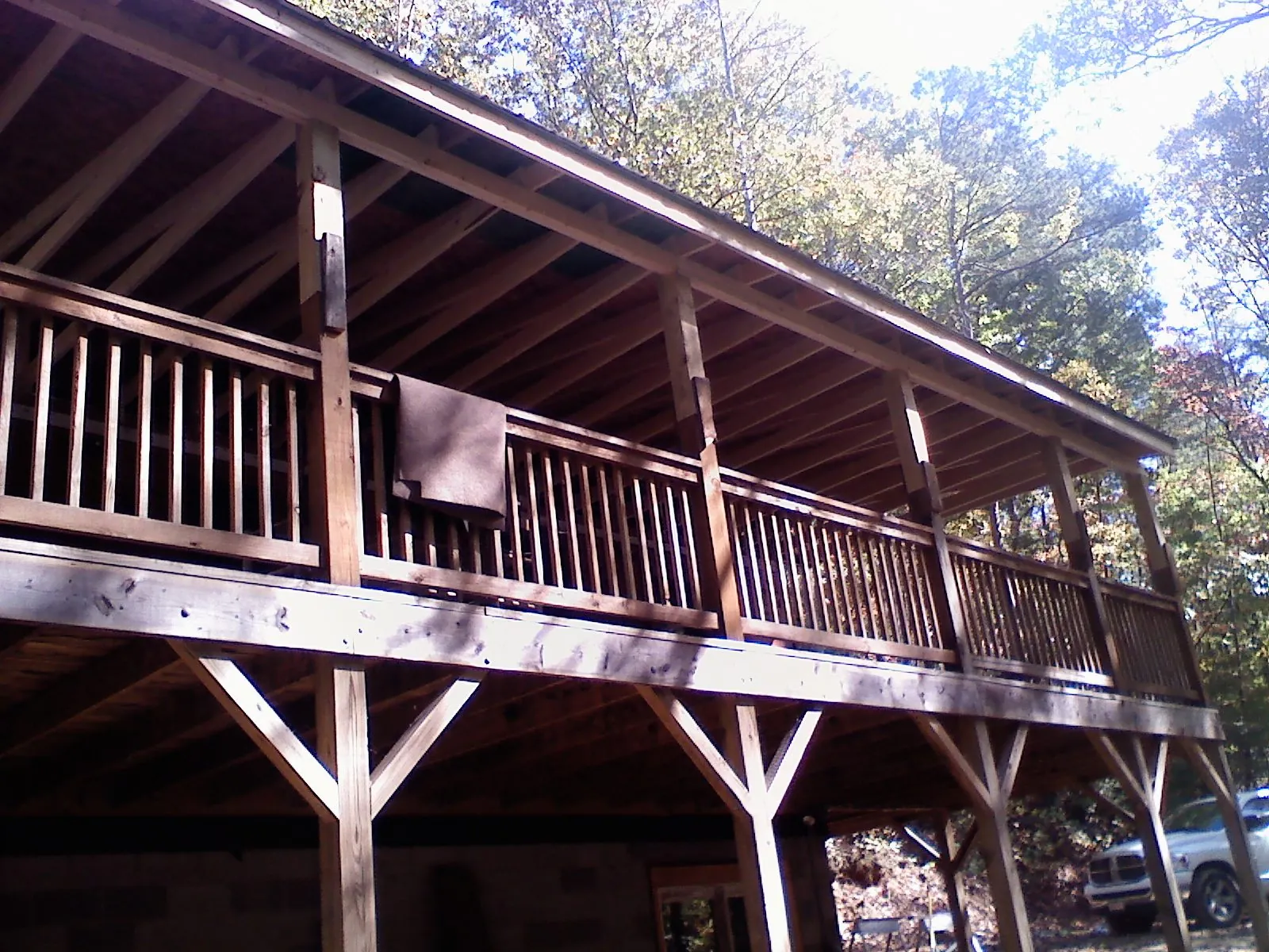 Timber framing under a new elevated porch and deck — Roof Leak Repair in South Byron by Roofing Brothers